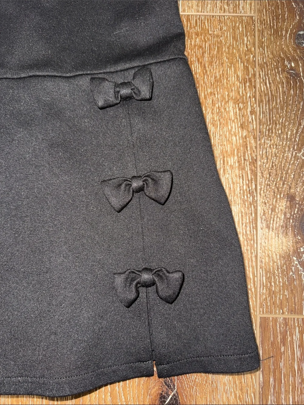 Zara Girls Black Romper with Decorative Bows
